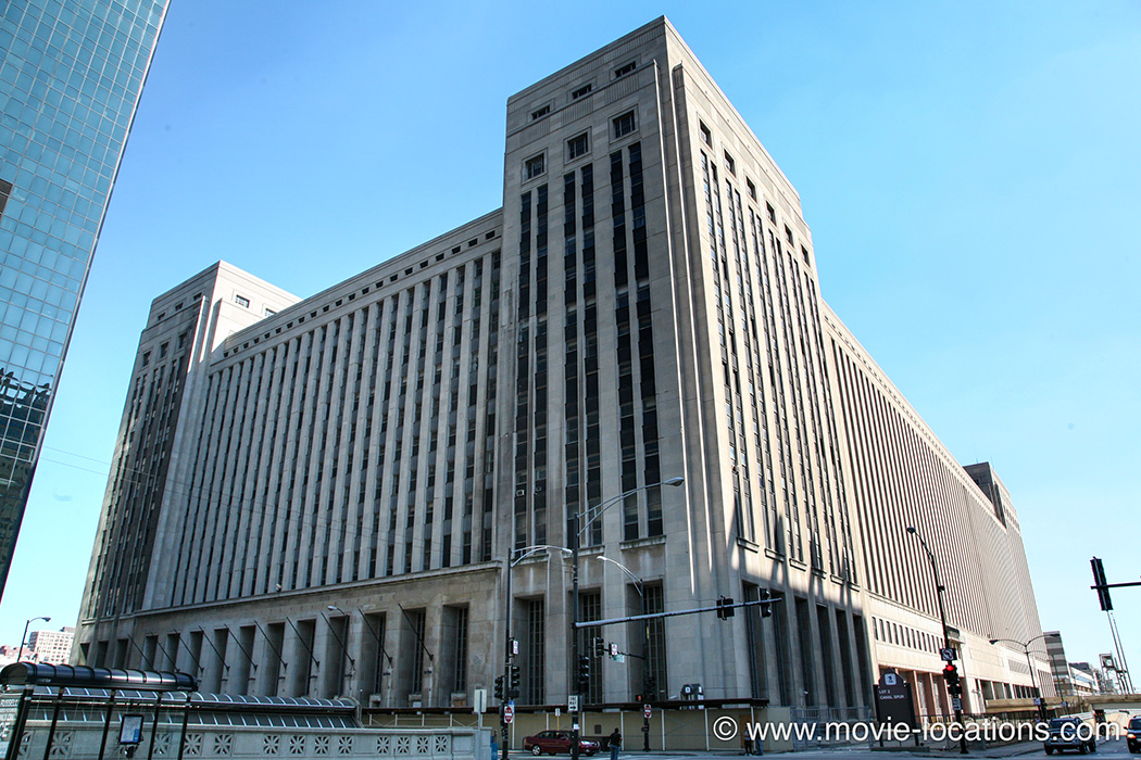 The Dark Knight film location: Chicago Post Office Building, West Van Buren Street, Chicago