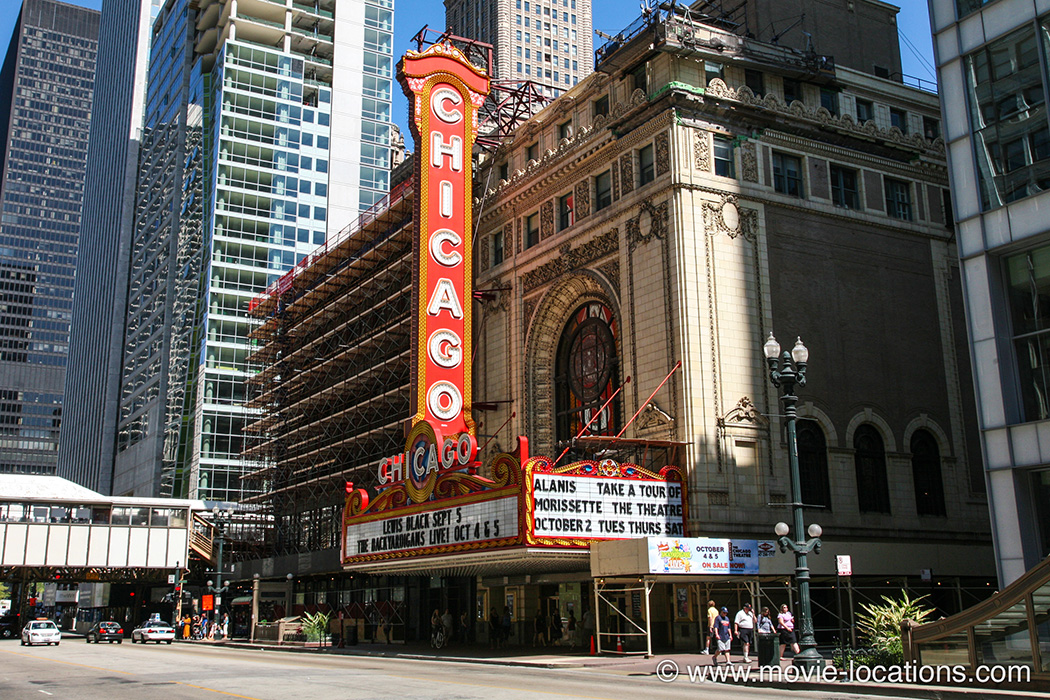 The Dark Knight film location: Chicago Theater, 175 North State Street, Chicago