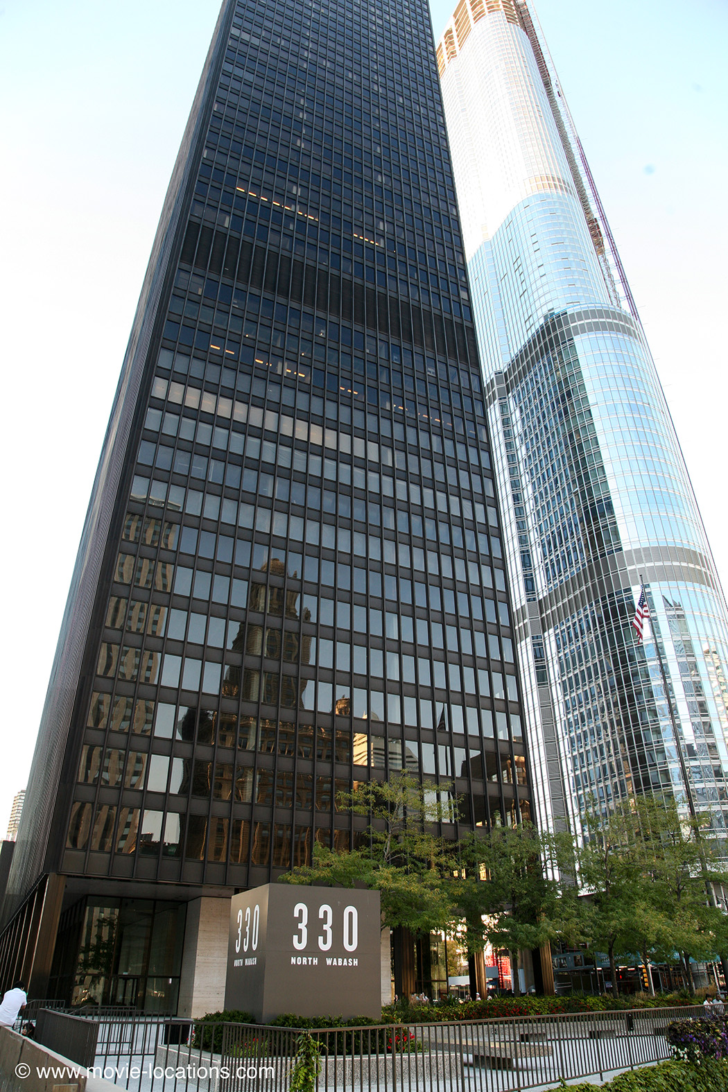 The Dark Knight film location: IBM Building, 330 North Wabash Avenue, Chicago