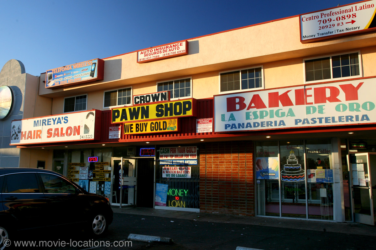 Pulp Fiction film location: Crown Pawn Shop, Roscoe Boulevard, Canoga Park, Los Angeles
