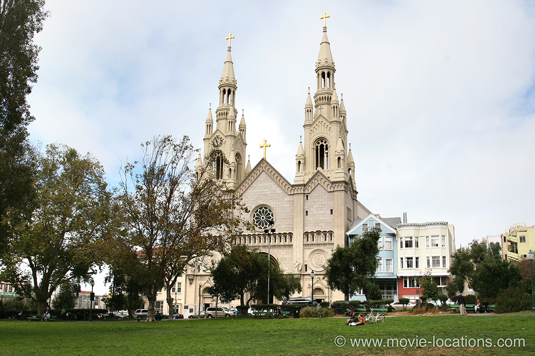 Dirty Harry film location: Cathedral of Saints Peter and Paul, Filbert Street, North Beach, San Francisco