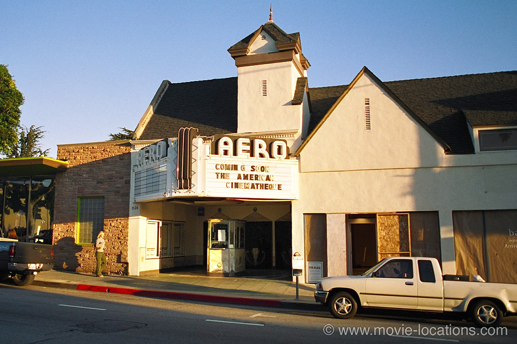 Get Shorty location: Aero Theater, 1328 Montana Avenue, Santa Monica, Los Angeles
