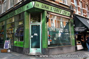 Naked filming location: Lina Stores, Brewer Street, Soho