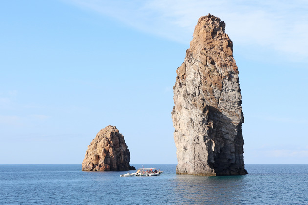 The Odyssey film location: Faraglioni di Lipari, Aeolian Islands, Italy