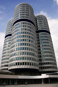 Rollerball location: BMW Building, Munich, Germany