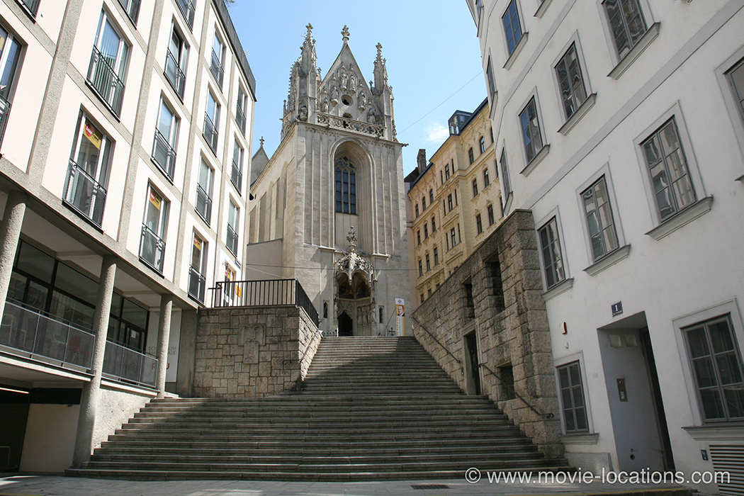 The Third Man filming location: Church of Maria am Gestade, Salvatorgasse, Vienna, Austria