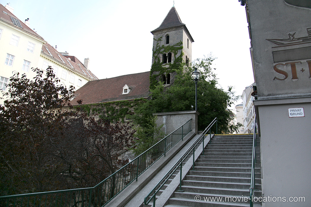 The Third Man filming location: uprechtskirche, Ruprechtsplatz, Vienna, Austria